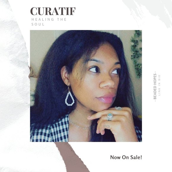 CURATIF Pearl Drop Earrings - Picture 1 of 3